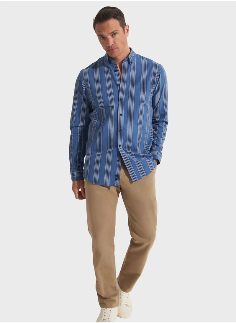 جون Check Deatiled  Regular Fit Shirt
