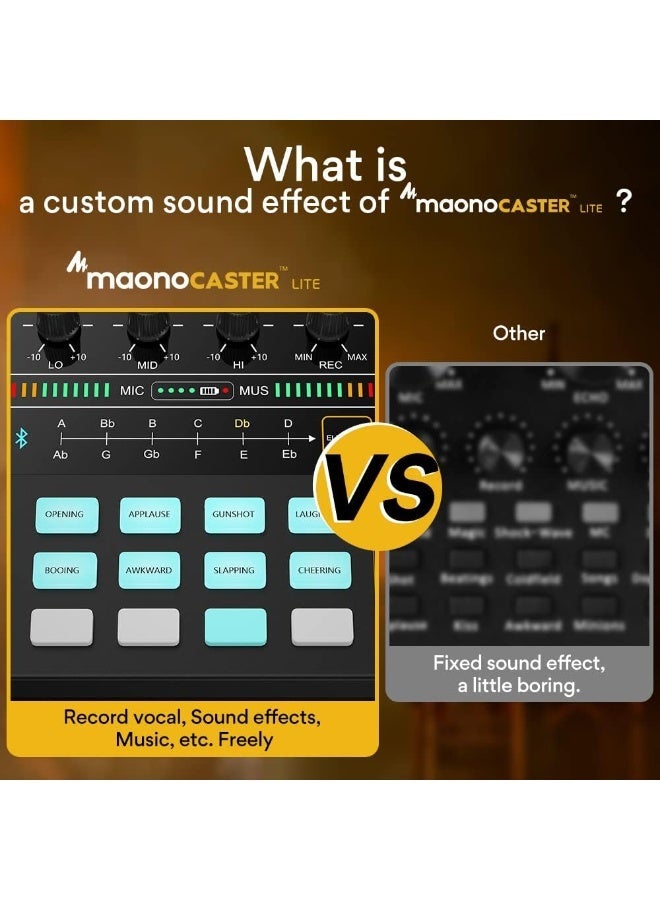 MAONO Podcast Equipment Bundle Audio mixer All-in-One Podcast Production Studio with 3.5mm Microphone for Live Streaming, Podcast Recording, PC, Smartphone, DJ MaonoCaster Lite (AU-AM200-S1) - Image 4