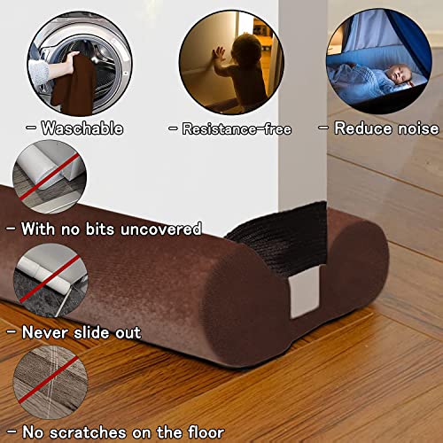 BKSAI Door Draft Stopper for Doors 31-39" No Adhesive Draft Stopper for Bottom of Door Draught Excluder Under Door Wind Blocker Reduce Noise Draught Excluder Sweep Sound Proof(Brown) - Image 5