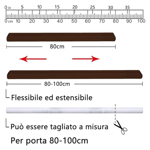 BKSAI Door Draft Stopper for Doors 31-39" No Adhesive Draft Stopper for Bottom of Door Draught Excluder Under Door Wind Blocker Reduce Noise Draught Excluder Sweep Sound Proof(Brown) - Image 3