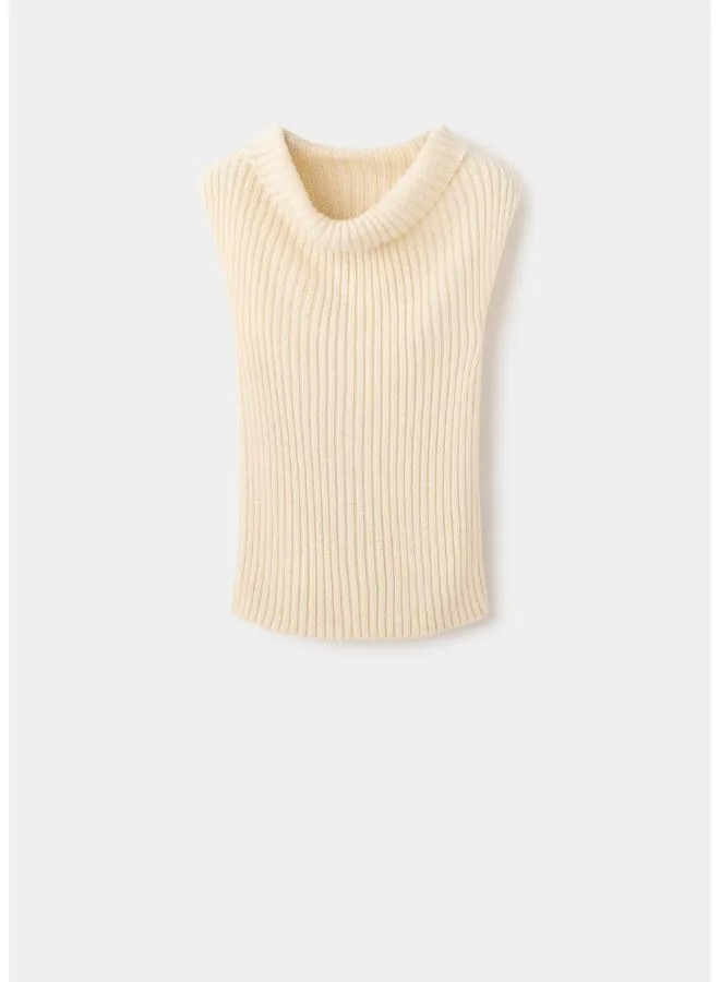 Mango  Turtleneck Ribbed Gilet for Women | Best Price UAE