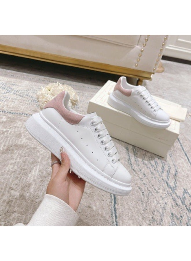 High-end Mcqueen White Sneakers For Women, Thick-soled Shoes With Hidden Height Increase, Versatile Platform Shoes, Men's Sports Shoes, Putian Shoes For Spring And Autumn