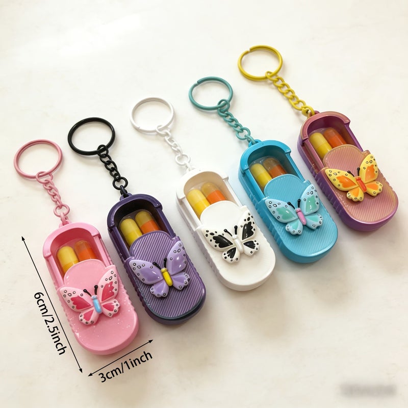 Yellow Butterfly Two Tone Portable Pill Case Mini Medicine Box Travel Storage Waterproof Daily Organizer - Image 4