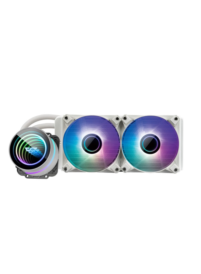 Darkflash  DX240 V2.6 ARG CPU Liquid Cooler, Latest Intel 17xx u0026 AMD5 Support, 1800 RPM, Water Pump Infinity Mirror With 360 Degree Rotation, Low Noise 32dba, 51CFM - Image 2