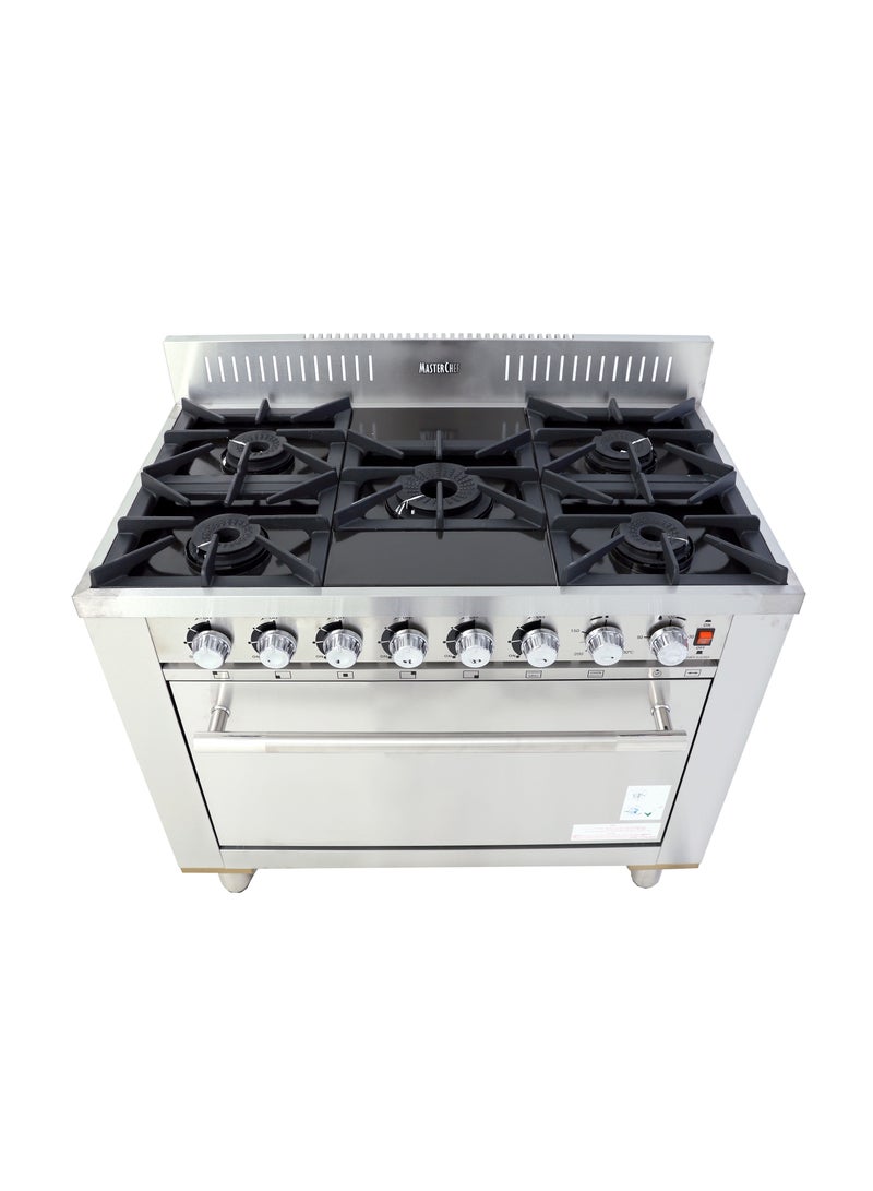 Masterchef Pro Series 5-Burner Commercial Heavy Duty Gas Cooker with Oven - Stainless Steel – Made in Korea – 100W X 60D X 96.5H cm - Image 3