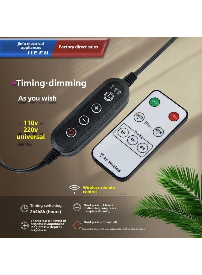 Aroma Lamp Wax Melting Lamp Plant Lamp Disinfection Lamp Timing Dimmer Switch Line 110V 220V Universal-Color:National Standard 2*0.5 Square Japanese Edition 1.8m Black/White  - Image 1