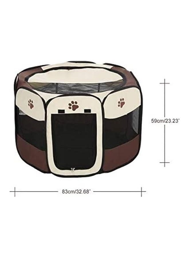 NIBEMINENT Portable Pet Play Pen Brown/Beige/Black 83x59cm - Image 2