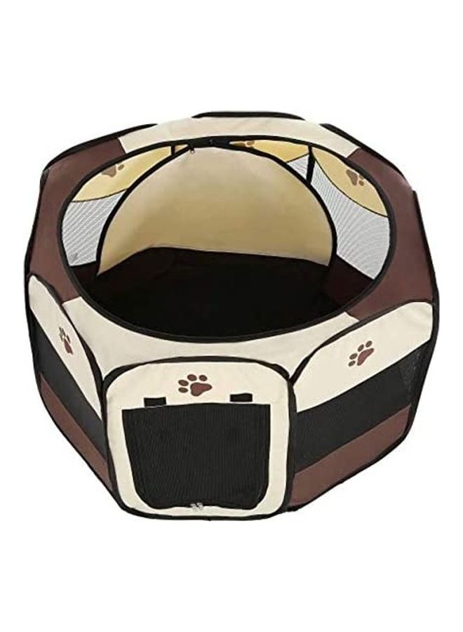 NIBEMINENT Portable Pet Play Pen Brown/Beige/Black 83x59cm - Image 3