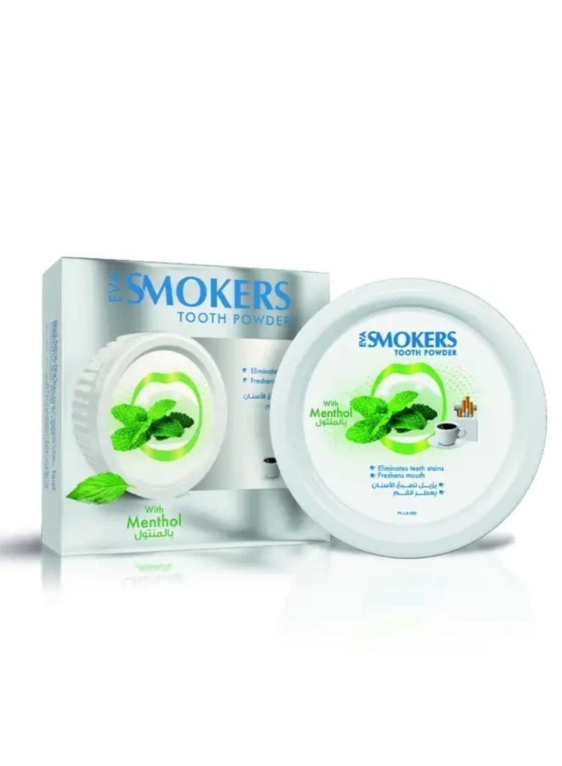 إيفا سمكورز بودر تنظيف الأسنان بالمنثول