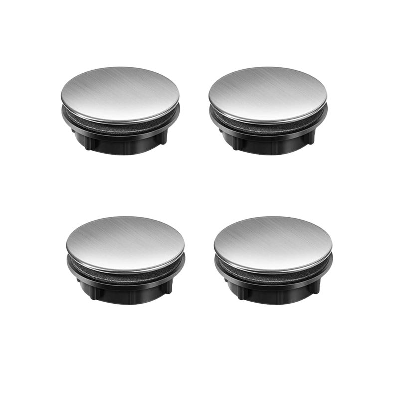4 Pcs Sink Faucet Hole Cover Kitchen Sink Plug Brushed Stainless Steel Sink Tap Hole Cover Soap Dispenser Cover for Dia 098 to 118 inchShort
