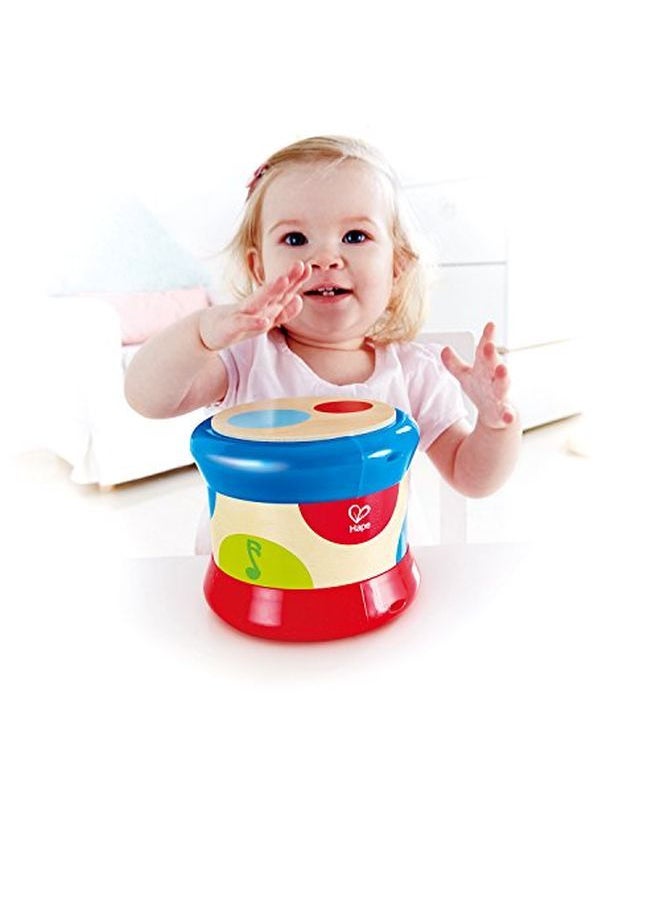 Hape - Baby Drum ; Colorful Rolling Drum Musical Instrument Toy For Toddlers Rhythm & Sound Learning Battery Powered (E0333) L 5.9 W 5.9 H 5 Inch - Image 1