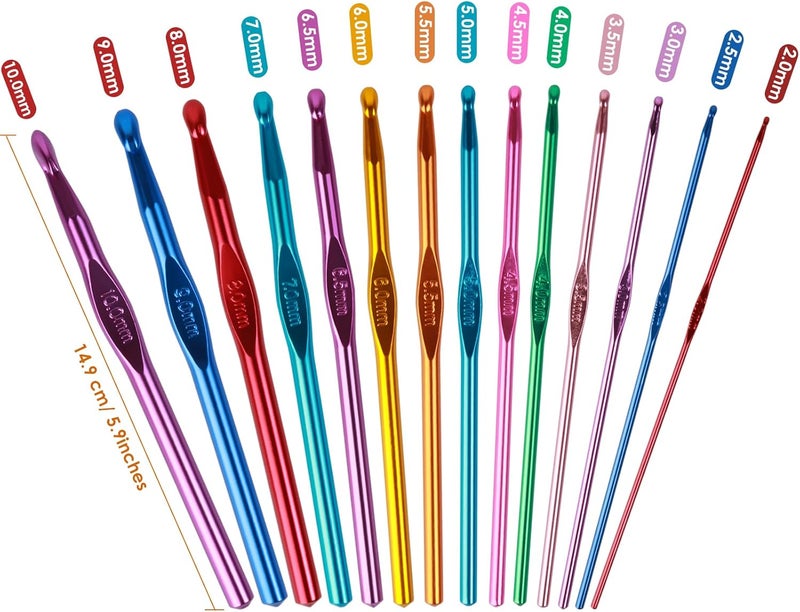 hanmir Crochet Hooks Set, Aluminum Handle Knitting Needles for Arthritic Hands, Crochet Needles for Yarn Craft, Nice Gift for Women - Image 5