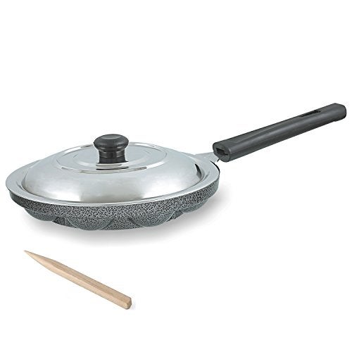 Anjali Diamond Series Royal Aluminum 9 Cups Appa Patra with Lid (Black) - Image 2