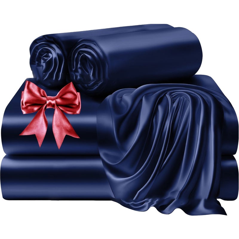 King Size 80G Light Luxury Colored Cube 4 Piece Bed Sheet Set Includes 1 Fitted Sheet 1 Flat Sheet 2 Pillowcases For Home Bedroom Guest Room Hotel Black - Image 5