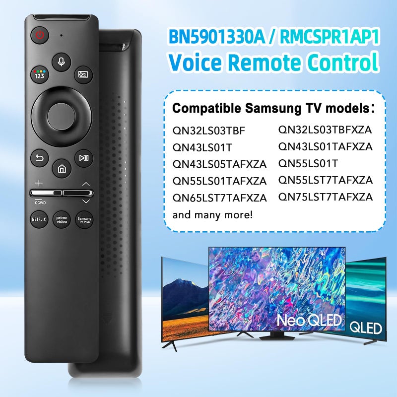 Tendodo Voice Remote for Samsung Smart TV Remote Control Replacement BN59-01330A Fit for All Samsung Remote with Voice Function for S-amsung Frame Crystal UHD Curved Neo QLED OLED Smart TVs - Image 2