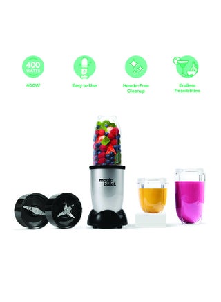 5-Piece Blender Accessories Set, 400W High-Speed Multi-Functional Blender for Smoothies, Shakes, Dips & Sauces, 530ml Capacity, Easy to Clean 1-Year Warranty 530 ml 400 W MB4-0712 Silver