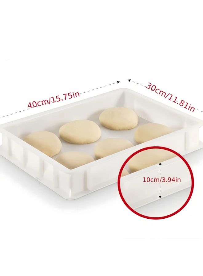 White Yeast Fermentation Box With Lid For Pizza Dough Proofing Container Food Storage 11.81 15.75 3.94 Inches - Image 3