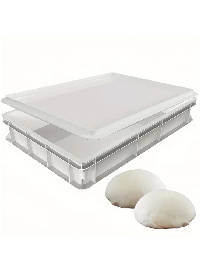 White Yeast Fermentation Box With Lid For Pizza Dough Proofing Container Food Storage 11.81 15.75 3.94 Inches - Image 1