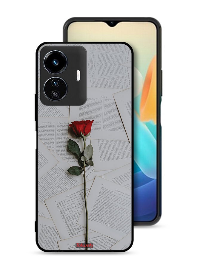 Tolwak Vivo Y77 5G Protective Case Cover Rose On Papers - Image 1