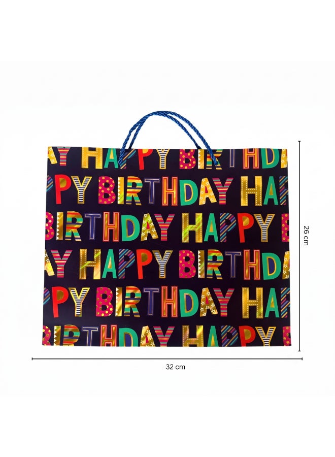 Party Camel Happy Birthday Typography Gift bag - Navy - Image 3