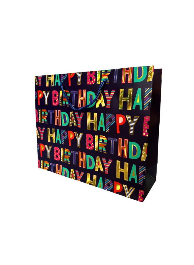 Party Camel Happy Birthday Typography Gift bag - Navy - Image 2