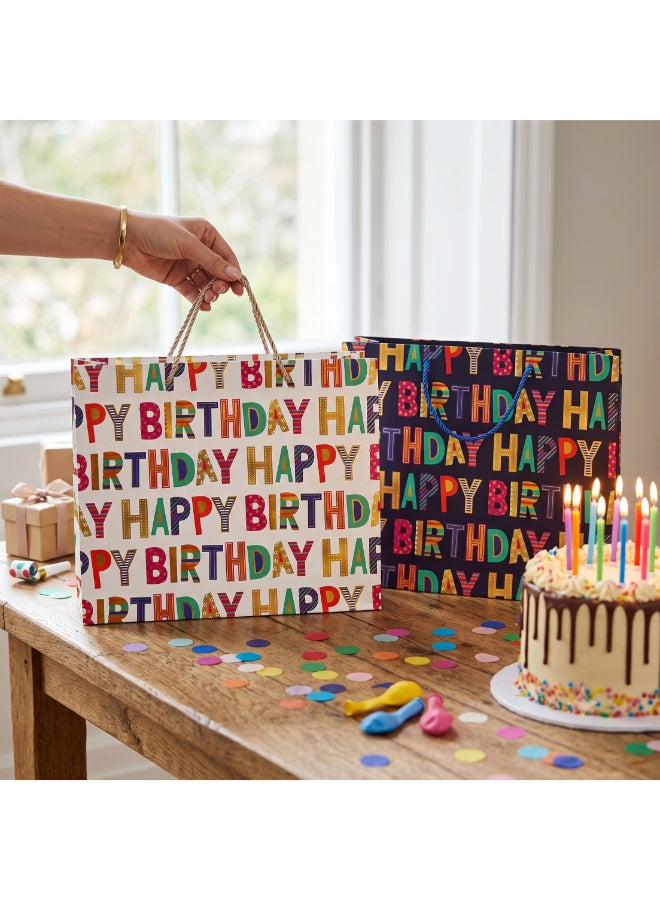 Party Camel Happy Birthday Typography Gift bag - Navy - Image 4