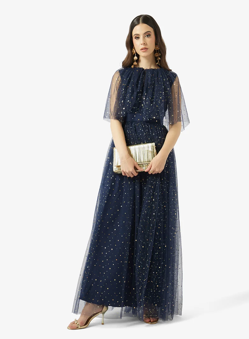 Namshi X  Shimmer Cape Evening Dress for Women | Best Price UAE