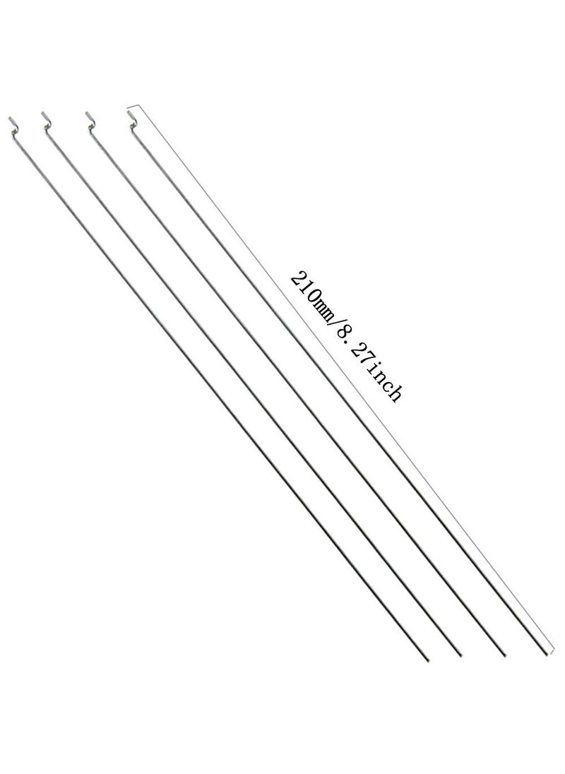 Ltvystore Ltvystore 10Pcs Adjustable Pushrod Connector Linkage Stopper 1.3mm & 10Pcs Nylon Control Horns 21x10 mm & 10Pcs 1.2 x 210mm Z Push Rods Parts Compatible for RC Airplane Plane Boat Replacement  - Image 3