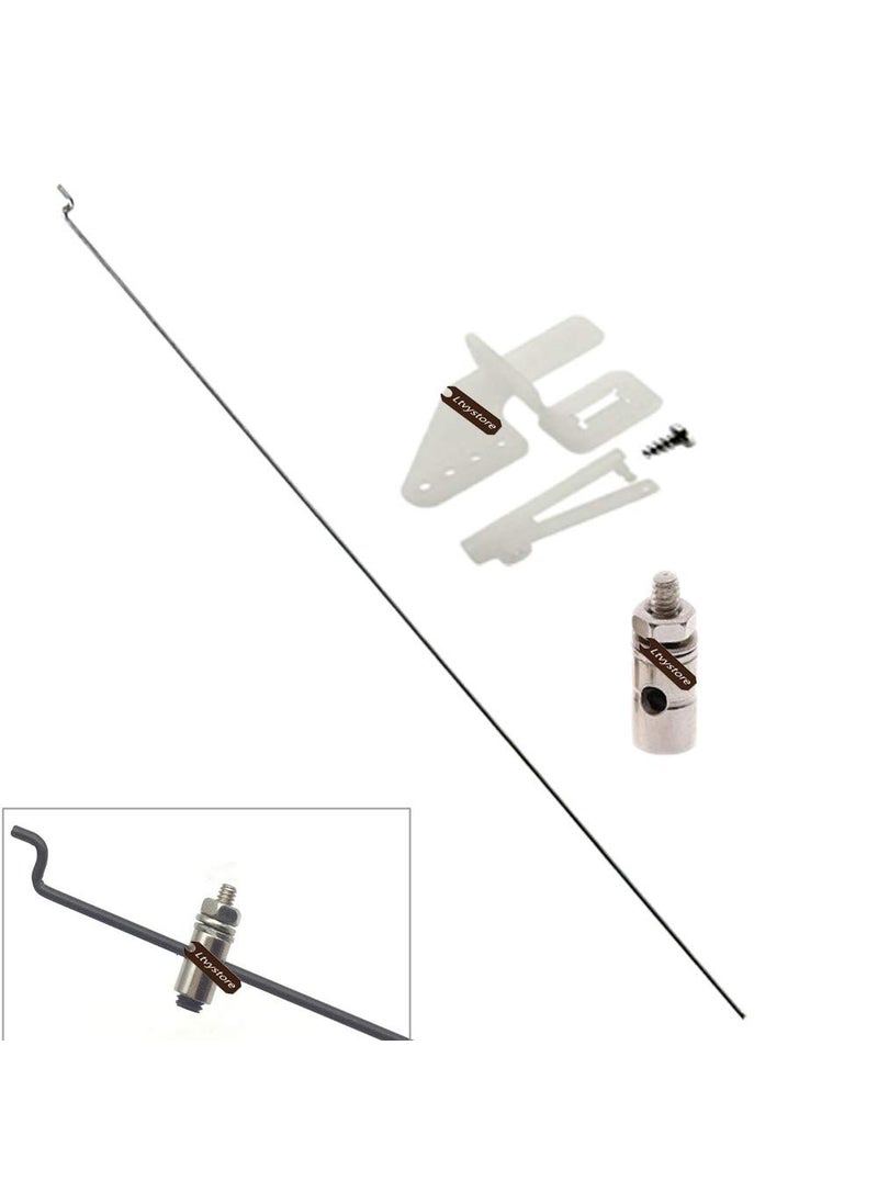 Ltvystore Ltvystore 10Pcs Adjustable Pushrod Connector Linkage Stopper 1.3mm & 10Pcs Nylon Control Horns 21x10 mm & 10Pcs 1.2 x 210mm Z Push Rods Parts Compatible for RC Airplane Plane Boat Replacement  - Image 2