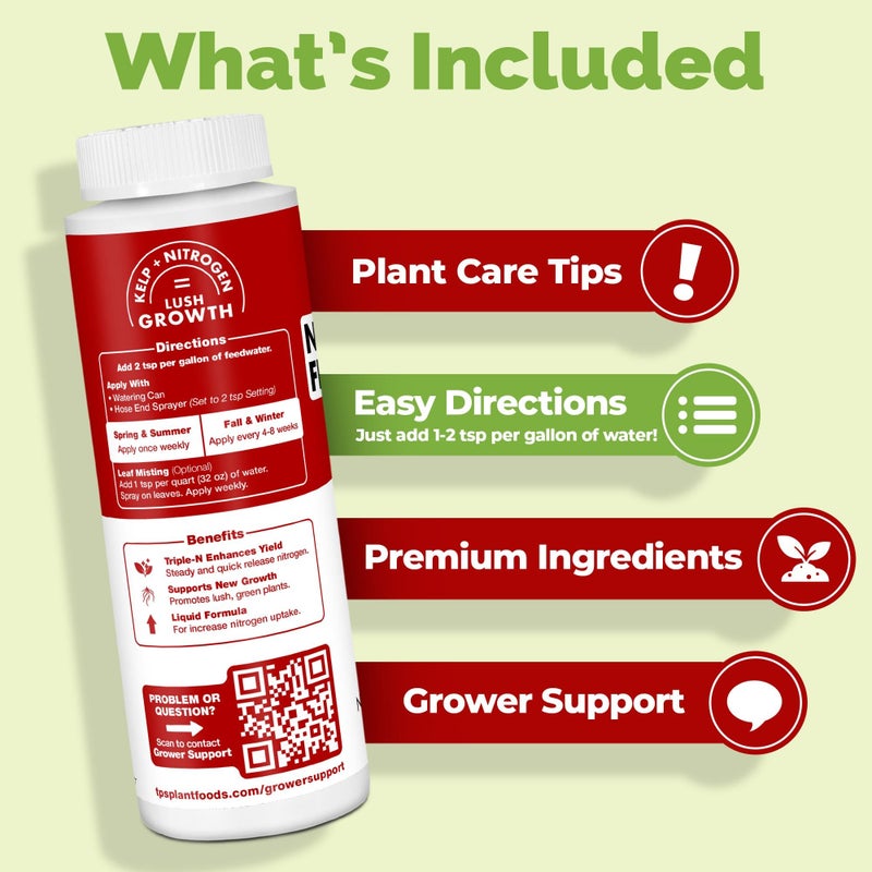 TPS NUTRIENTS Nitrogen for Plants, Tri-Source N Nitrogen for Lush Green Growth, Liquid Plant Fertilizer 8 oz (250mL), SUPPNITRO8OZ - Image 4