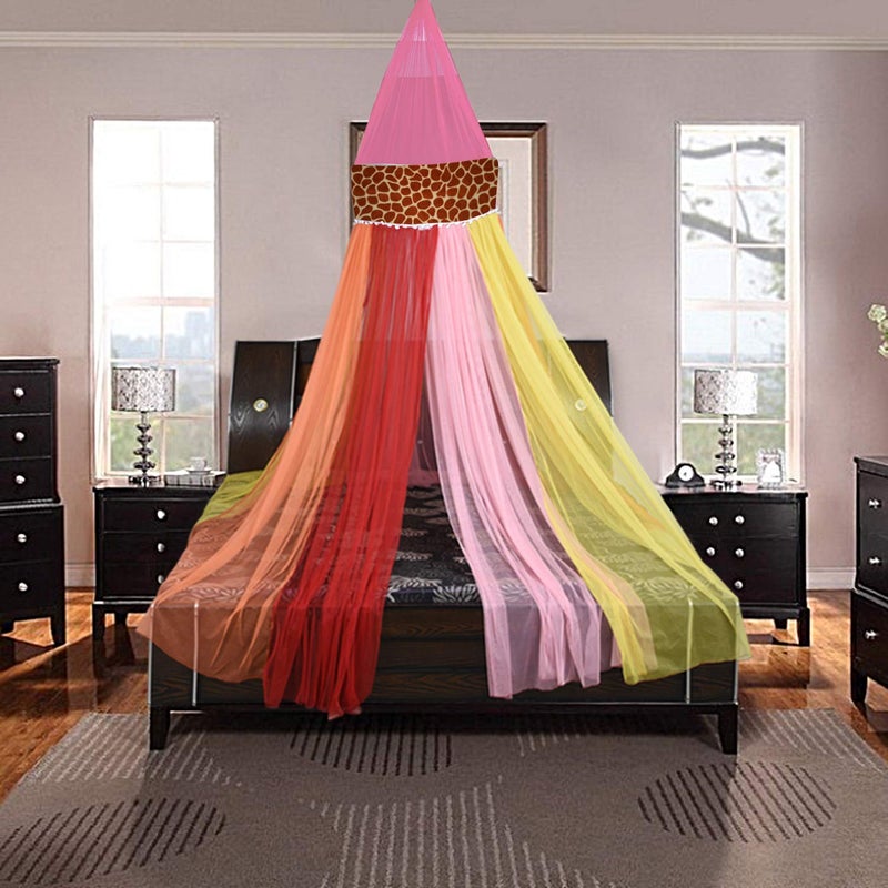 CREATIVE TEXTILES شبكة ناموسية معلقة من الأقمشة الإبداعية من البوليستر للبالغين بحجم سرير مزدوج/ملكة على شكل مظلة - Image 3