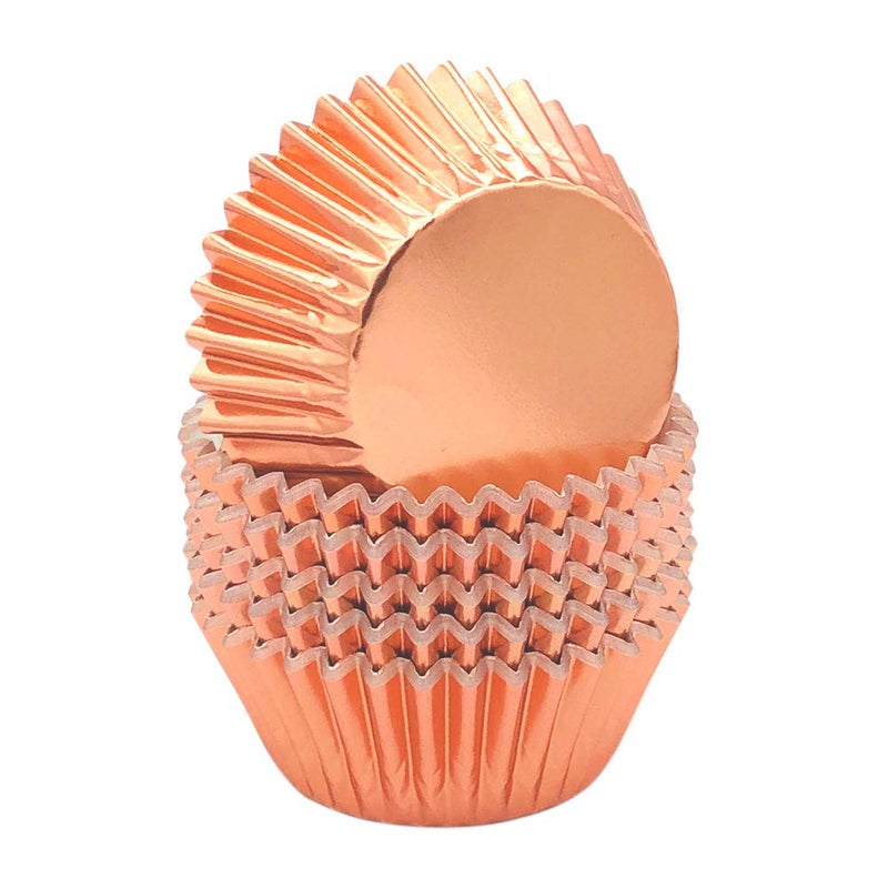 Huaswan Sweet Rose Gold Foil Cupcake Liners Standard Baking Cups for Wedding Party and More 120Count