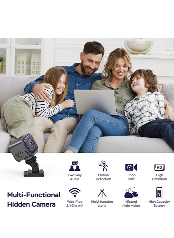 مويكسين كاميرا تجسس مخفية مع صوت/فيديو، كاميرا لاسلكية صغيرة مع تطبيق هاتف، صوت ثنائي الاتجاه، رؤية ليلية، كشف الحركة، تسجيل في الوقت الحقيقي - Image 2