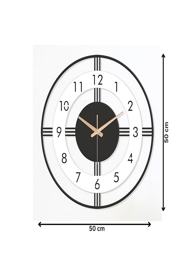 AVVIC MART Wall Clock Stylish Metal Analog Wall Clock for Living Room, Bedroom, Office, Kitchen, Home and Hall | Antique Fancy Big Size Modern Wall Watch (Style-29, 50 CM), Style-29, Black - Image 5