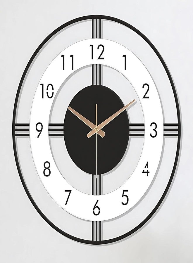 AVVIC MART Wall Clock Stylish Metal Analog Wall Clock for Living Room, Bedroom, Office, Kitchen, Home and Hall | Antique Fancy Big Size Modern Wall Watch (Style-29, 50 CM), Style-29, Black - Image 1