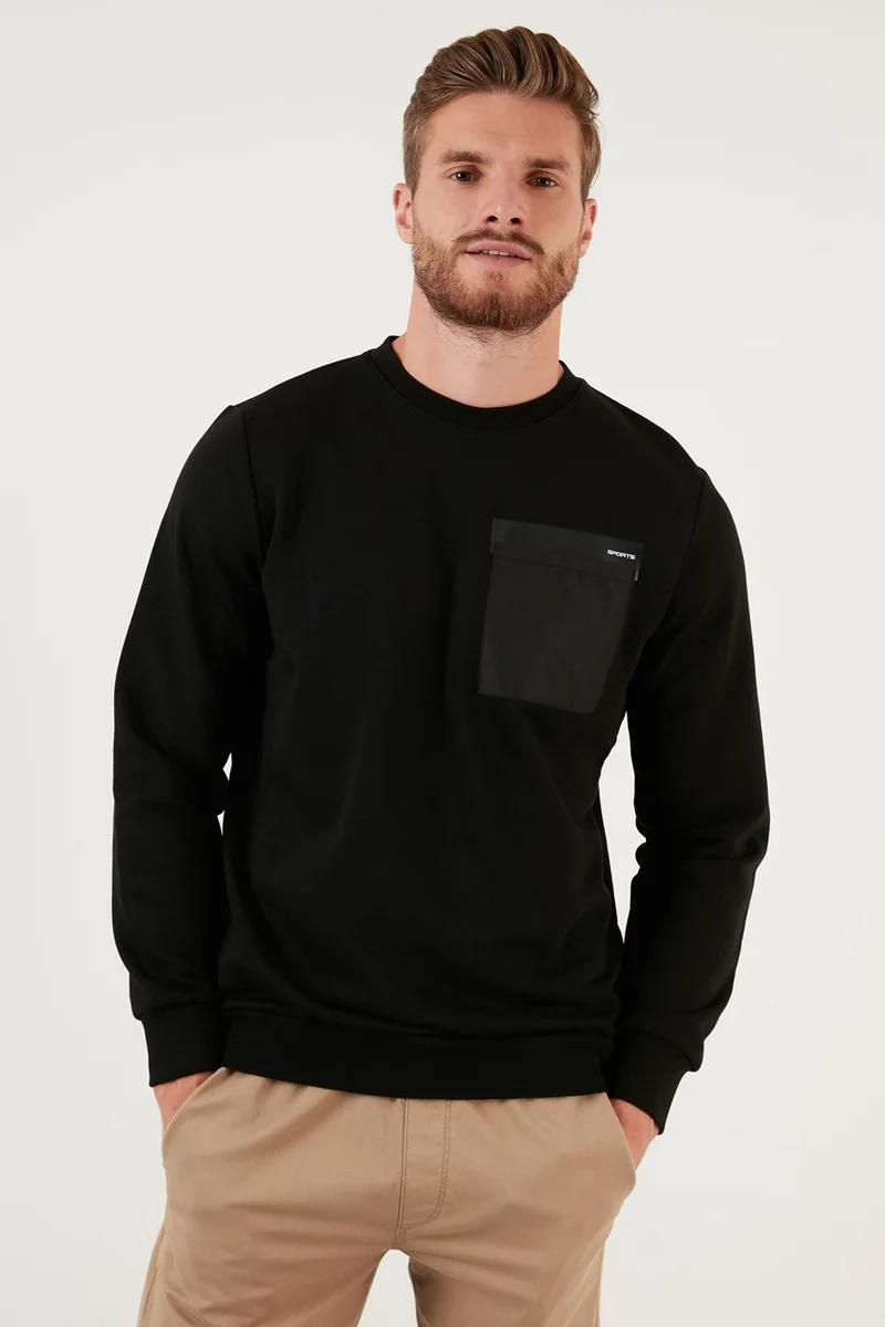 بوراتي Pocket Detailed Regular Fit Crew Neck Cotton Sweat Men's Sweat 5905323