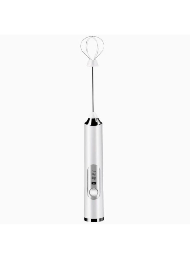 Milk Frother - Handheld Electric Whisk Portable Coffee frother USB Rechargeable 3-Speed Milk frother Beverage Mixer for Matcha Cappuccino with 2 Stainless Steel Whisk and 1 Cleaning Brush-Gift - Image 1