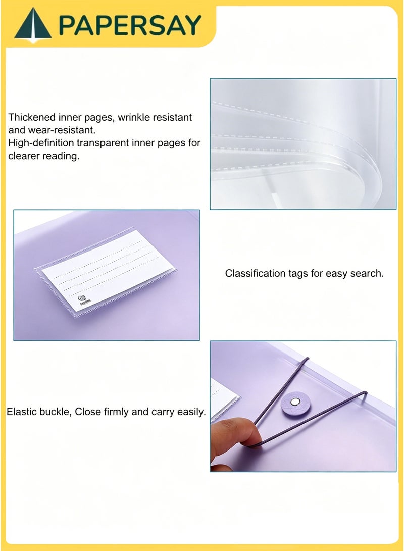 PAPERSAY 2 Pieces x 60 Pocket File Folder,A4 Paper Project Organizer Folders File Organizer, Presentation Binder with Plastic Documents Organizer Presentation Book Art Portfolio Folder Sheet Protector - Image 5