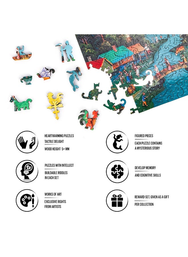 باقة ألعاب تركيب خشبية من Davici "عرض - صباح الخير" – 50 قطعة، 14×16 سم، مستوى مبتدئ - Image 5