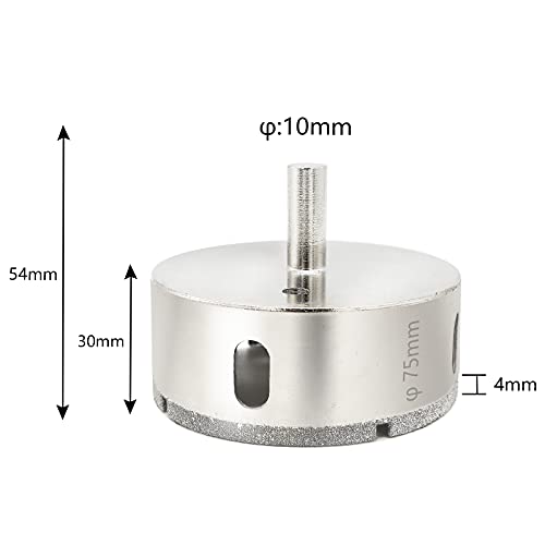Jamiikury 3" / 75mm Diamond Hole Saw Drill Bits, Glass Tile Hole Saw for Ceramic, Glass, Tile, Porcelain, Marble - Image 2