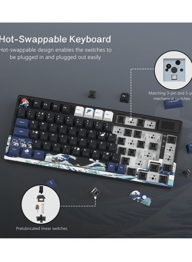 Womier S-K80 75% Keyboard with Color OLED Display Mechanical Gaming Keyboard, Hot Swappable Keyboard, Gasket Mount RGB Custom Keyboard - Image 4