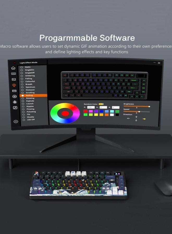 Womier S-K80 75% Keyboard with Color OLED Display Mechanical Gaming Keyboard, Hot Swappable Keyboard, Gasket Mount RGB Custom Keyboard - Image 5