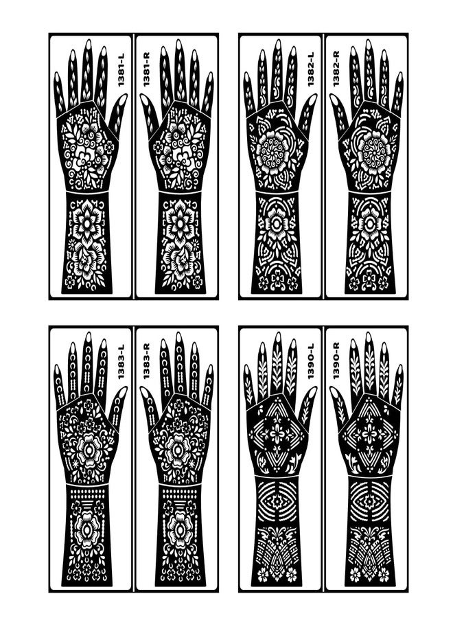 Komstec Mini Flower with Cultural Patterns Mehndi Stencil Set for All Occasion & Party Looks - Image 1