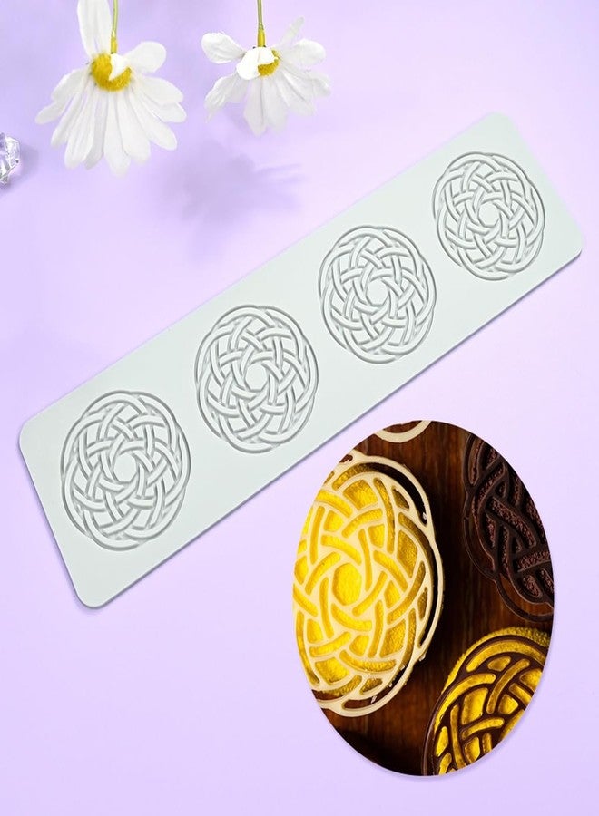 mostsom Silicone Mold Hollow Out Sugarcraft Lace Mold Cake Decoration Lace Mat for Fondant Wedding Cake Decorating Baking Molds (A1_ Circular) - Image 3