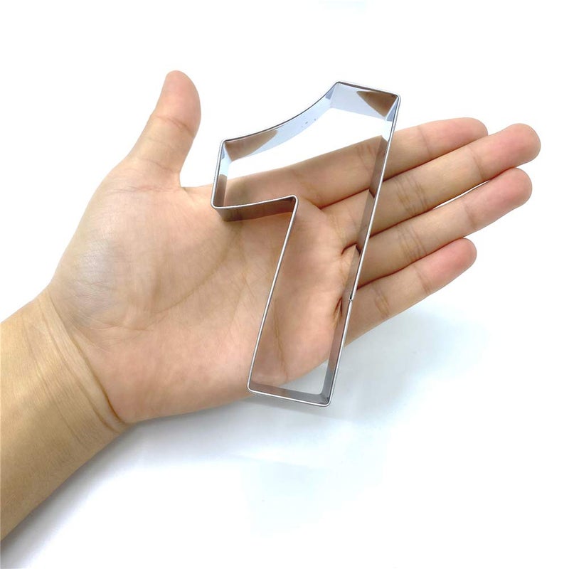 LILIAO LILIAO Number 1 Cookie Fondant Biscuit Cutter for Birthday/Anniversary/Special Day - 2.1 x 4 inches - Stainless Steel - Image 3