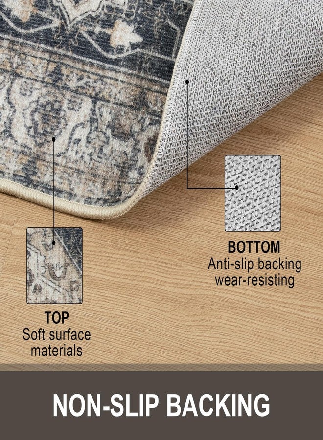 Collive Washable Indoor Doormat, Non Slip Retro Floor Mat 20"x32" Small Rug Quick Absorbent Entrance Rug Distressed Black/Multi Front Door Mat, Welcome Mats Entryway Doormat for Kitchen Home Patio - Image 2