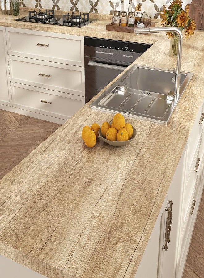 Decotalk Light Wood Contact Paper Peel and Stick Wood Countertop Contact Paper Light Woods Grain Cover Papers for Countertops Waterproof 17.7x120 Inch Timber Look Wallpaper Removable Woods Vinyl Wrap - Image 4