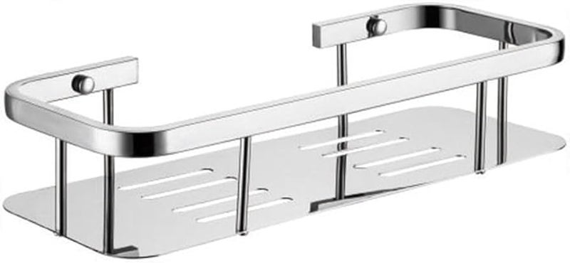 Stainless Steel 304 Bathroom Shower Caddy, Wall-Mounted Storage Organizer, Chrome Finish - Image 3