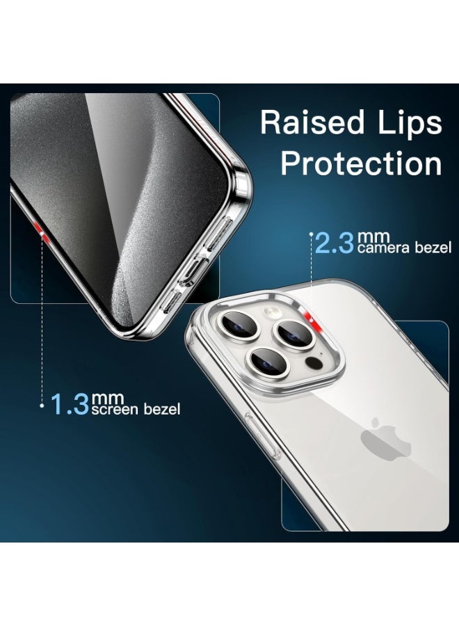 جراب حماية للكاميرا متوافق مع iPhone 15 Pro جراب شفاف، جراب هاتف محمول iPhone 15 Pro جراب واقٍ رقيق ناعم من السيليكون مضاد للاصفرار - شفاف - Image 2