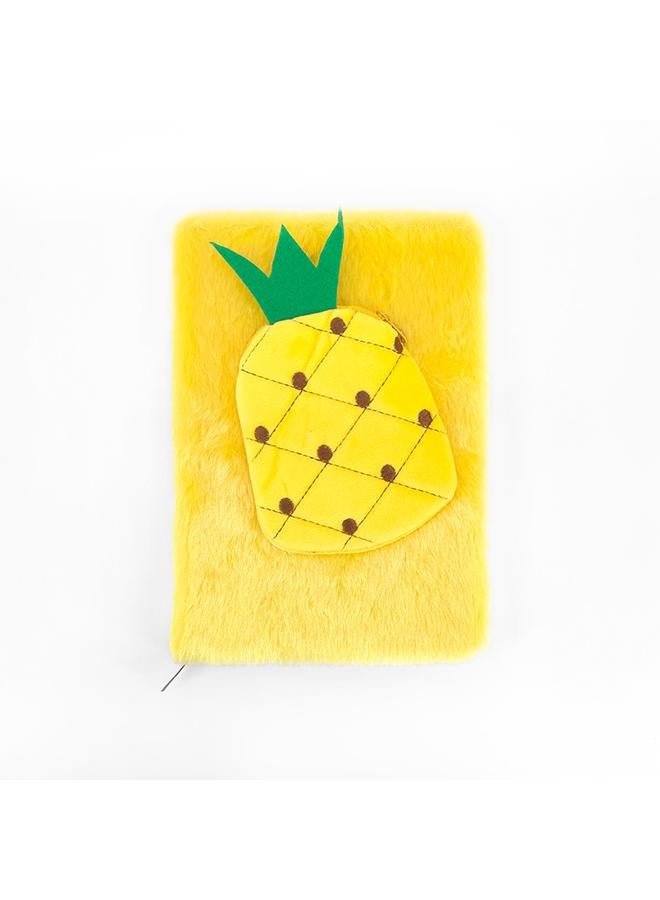 Bluejw Cross-border Fruit Plush Notebook Children's Hand Ledger Pineapple Strawberry Orange Kiwi Diary Notepad - Image 1
